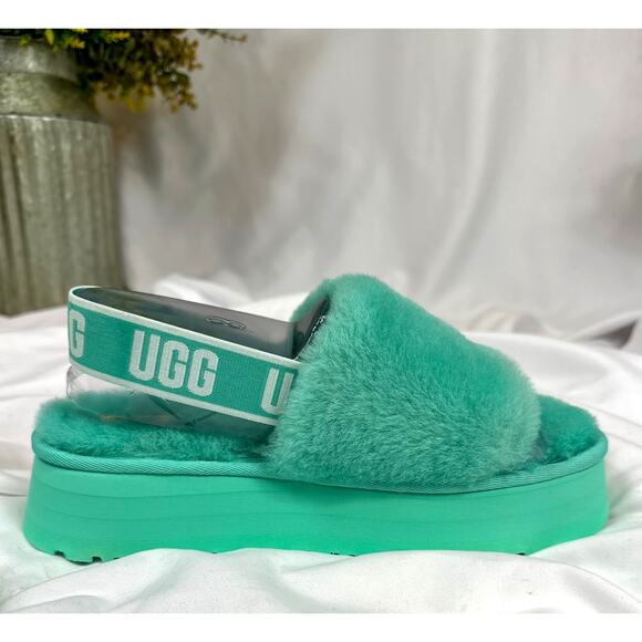 Ugg Disco Slide Platform Back Strap Boho Retro Mint Green 8 - Picture 14 of 16